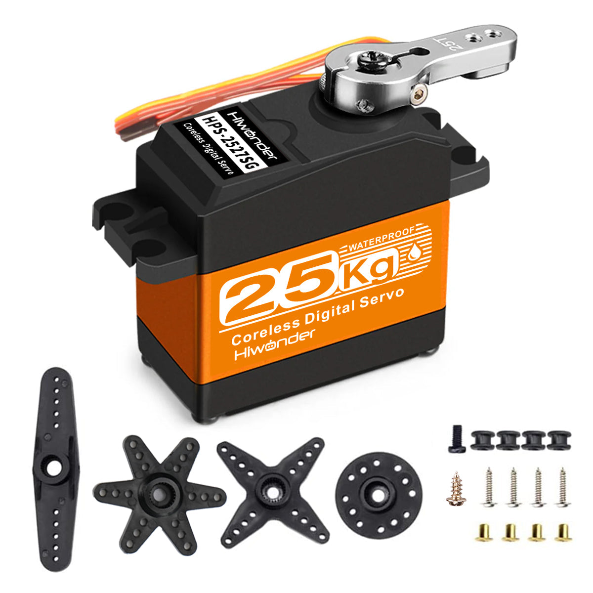 Hiwonder HPS-2527SG High-Speed Coreless Servo 25KG High Torque, Stainless Steel Gear, Waterproof, Suitable for Robot DIY and RC Cars, with 270° Controllable Angle