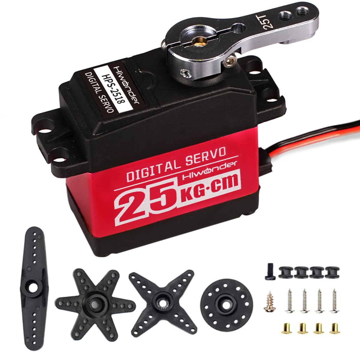 Hiwonder HPS-2518 25KG High Torque Digital Servo Full Metal Gear Supports Robotic Arm/RC Car/Single Shaft